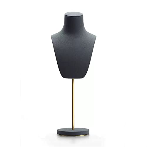 JQQJZLC Schmuckhalter aus Samt, Halskettenständer, Halsketten-Anhänger, Kette, Schmuckbüste, Schmuck-Mannequin-Ständer und Displays für Halsketten-Schmuck-Display (schwarz) von JQQJZLC