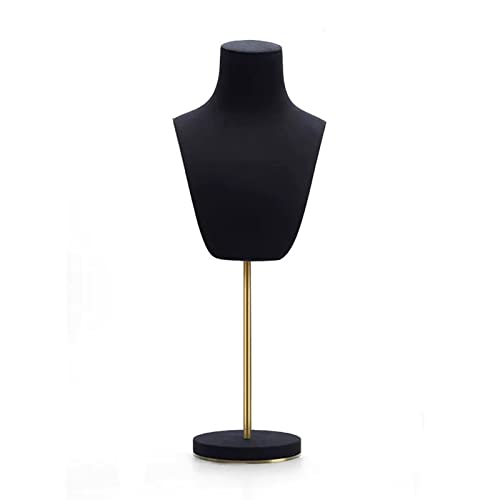 JQQJZLC Schmuckhalter aus Samt, Halskettenständer, Halsketten-Anhänger, Kette, Schmuckbüste, Schmuck-Mannequin-Ständer und Displays für Halsketten-Schmuck-Display (schwarz) von JQQJZLC