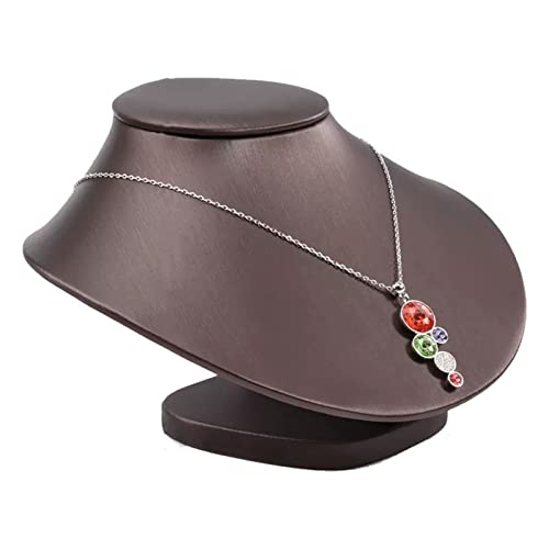 Schmuckhalter Büste Display Niedrige Kette Halskette Anhänger Kette Schmuck Büste Display Halter Ständer PU Kunstleder Mannequin Büste Display Halter Ständer für Mädchen Frauen Schmuck Display von JQQJZLC