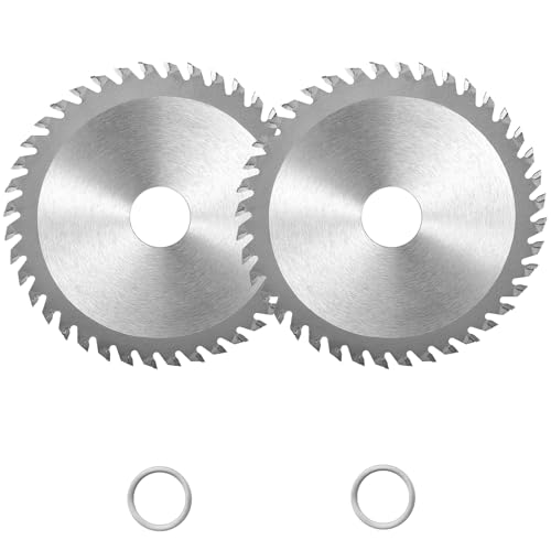 2 Stück Spanplatten-Gehrungssägeblatt, 11,4 cm Winkelschleifer Kreissägeblatt, 40 Zähne Hartmetall-Finishing-Sägen, legierter Stahl-Kreisschneiderblatt, Tischsäge Tauchblatt für Bohrmaschinen von JRJRN