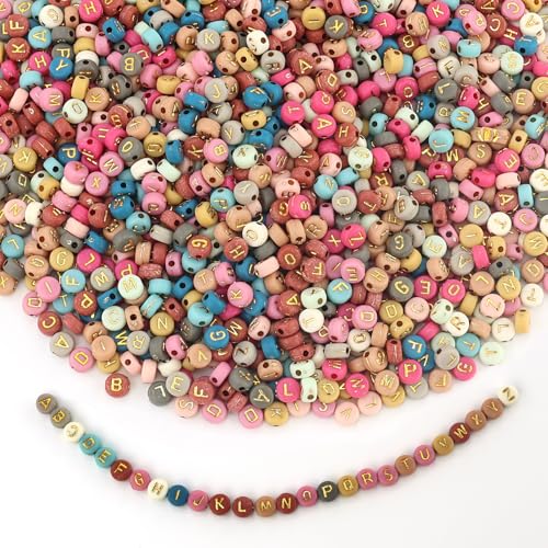 1260 Stück Multi-Color Letter Beads, A-Z Letter Beads Set, farbige Alphabet Perlen für Schmuckherstellung, DIY Armbänder, Halsketten, Kunsthandwerk von JRSHIRLEYLTD