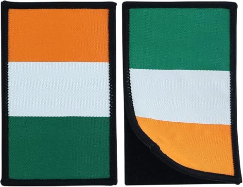 2 Stück Irland Flagge Patch, gestickter Aufnäher, Haken und Schleife gestickter Aufnäher, für Rucksäcke, Kleidung, Taschen von JRSHIRLEYLTD