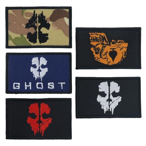 5 Stück Punisher Patches, Patches militär,Tactical Embroidery Patch Call of Duty Ghost bestickter Stoffaufnäher für Rucksäcke Militär Aufkleber Abzeichen Klettbänder 5 Stück Punisher Patches, Patches militär,Tactical Embroidery Patch Call of Duty Ghost bestickter Stoffaufnäher für Rucksäcke Militär Aufkleber Abzeichen Klettbänder von JRSHIRLEYLTD