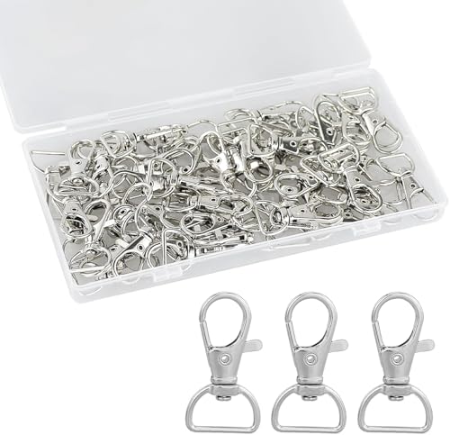 55 Stück D-Ringe, Schlüsselanhänger, drehbare Clips, drehbare Karabinerhaken, für DIY, zum Aufhängen, Schmuckherstellung von JRSHIRLEYLTD