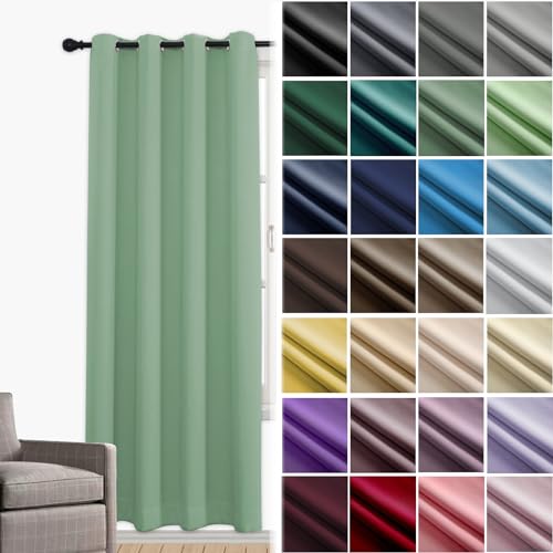 JRUI VerdunklungsvorhäNge 1er Set Thermovorhang KäLteschut mit öSen Curtains Living Room Blickdichte VorhäNge LäRmschutzvorhang für Schlafzimmer Wohnzimmer 300 x 160cm (HXB) Grün von JRUI