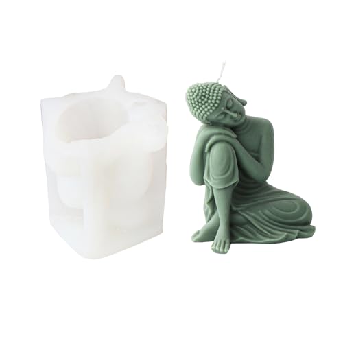 JS MOLD Kerzen Silikonform 3D Buddha Kerzengießform Seifenform DIY 3D Buddha Figuren Kerzen Gießen Form für für Gips, Seife, Sojawachs Kerzen (01#) von JS MOLD