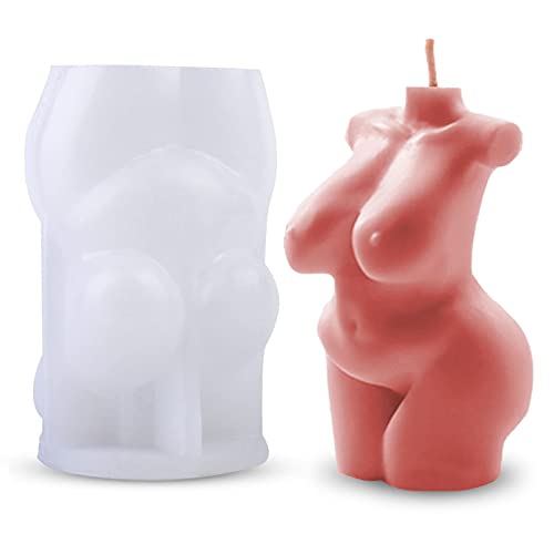 JS MOLD Kerzenform Silikonform 3D Frau Silikon Körperform,Epoxidharz kerzenformen zum Gießen,3D Silikonform Torso Body Candle Mold Harzguss Selbstgemachte Kunst Körperformen von JS MOLD