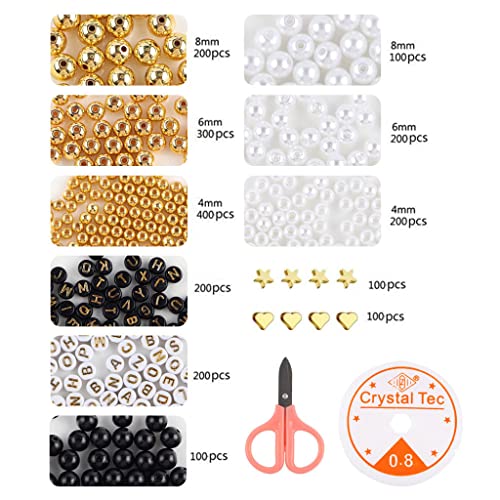 1000 900 Stück Perlen Handgefertigtes Perlenset Buchstabenperlen Schmuck Ohrringe Halsketten Armbänder Bastelarbeiten von JSGHGDF