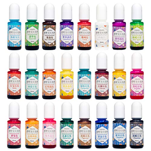 24 Farben Kristall-Epoxid-Pigmente, UV-Harz, Färbemittel, Schmuck, Basteln, Farbstoff-Set von JSGHGDF