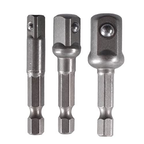 3 Stück 1/4 3/8 Bit Stecknuss-Adapter drehbar für Akku-Bohrmaschinen-Verlängerung, Steckschlüssel-Adapter-Set von JSGHGDF