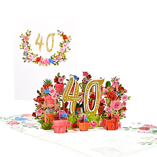 3D-Blumen-Jubiläumskarten-Set mit Umschlag, Segensnachricht, Karte für Büro, Arbeit, Jahrestag, Gedenkkarten von JSGHGDF