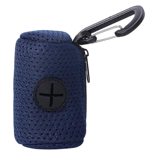 Hundekothalter aus Nylon, praktischer Spender, Haustierkotbeutelhalter, Netzstoff, Kotbeutelspender für Hunde, Spaziergänge, Outdoor-Hundebedarf (Marineblau) von JSGHGDF