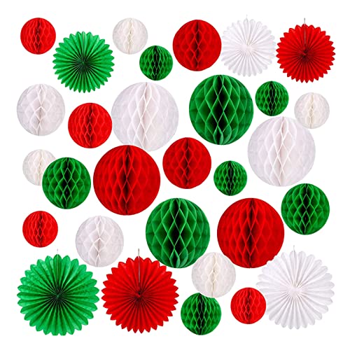 JSGHGDF 30 Stück/Set Weihnachten Halloween Papierfächer Dekor Papierfächer Set Kinder Party Dekoration Supplies von JSGHGDF