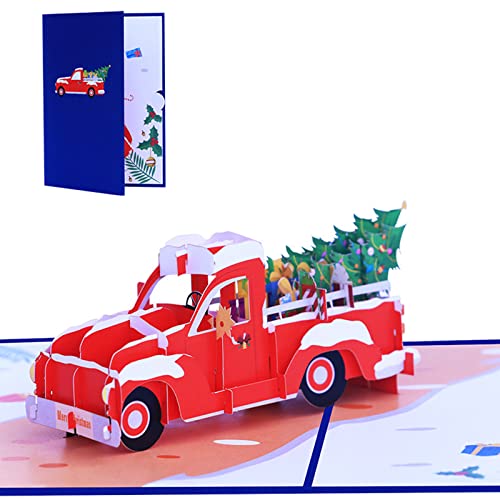 JSGHGDF 3D Weihnachtskarte Auto Karten Geheimnisvoll Festival Geschenk von JSGHGDF