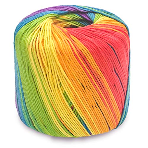 JSGHGDF 40 g, 8 Stränge, Fantasy-Dyed Bright Rainbow Colorful Cotton Lace Yarn Hand Knitting Crochet Thread For Shawl Scarf Sweater Garment Supplies von JSGHGDF