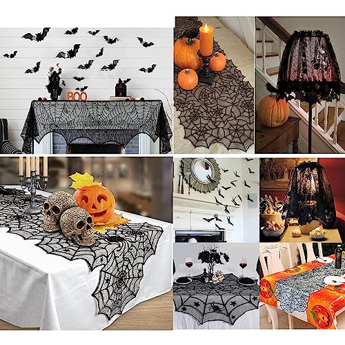 JSGHGDF Halloween Dekorationen Set Tischdecke Läufer Schal 3D Fledermäuse von JSGHGDF