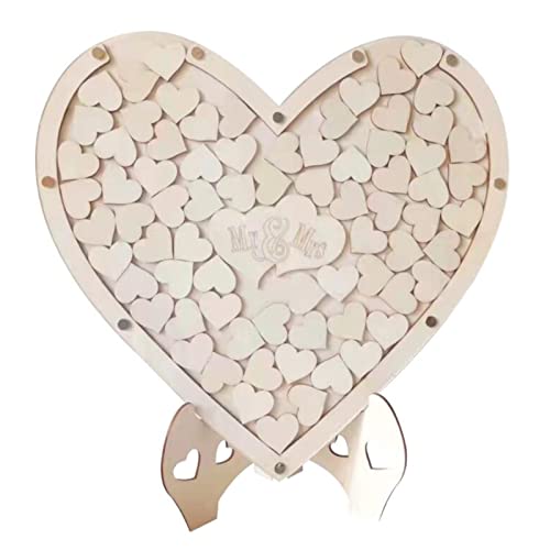 JSGHGDF Herzförmiges Ornament aus Holz, für Hochzeit, Party, Desktop-Dekoration, Gastbotschaft von JSGHGDF