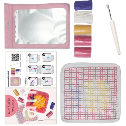 JSGHGDF Knüpfhaken-Set, Untersetzer, Strickset, Obstuntersetzer, Bastelset, Verriegelungshaken-Untersetzer-Set für Anfänger, Erwachsene und Kinder von JSGHGDF