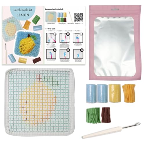 JSGHGDF Knüpfhaken-Set, Untersetzer, Strickset, Obstuntersetzer, Bastelset, Verriegelungshaken-Untersetzer-Set für Anfänger, Erwachsene und Kinder von JSGHGDF