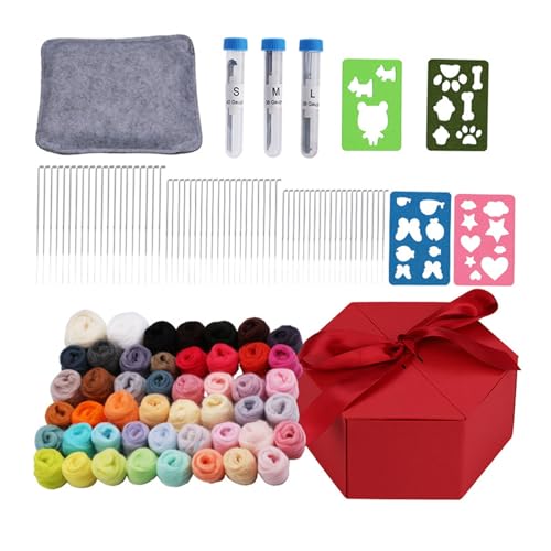 JSGHGDF Nadelfilz-Kits, Nadelfilz-Starter-Werkzeug, Filz-Kits, Filznadel-Set, Wollset, Bastelbedarf für Erwachsene von JSGHGDF