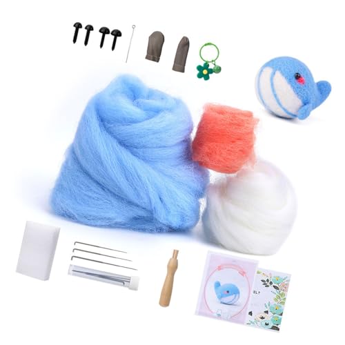 JSGHGDF Nadelfilz Zubehör Mit Anleitung Woll Roving Und Holzgriff Anfänger Wollfilz Set Für Erwachsene Und Kinder von JSGHGDF