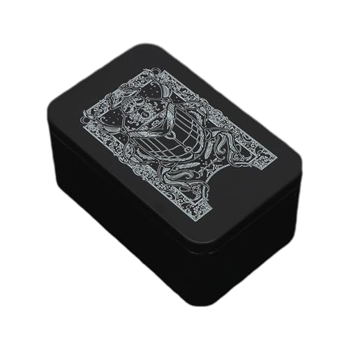 JSGHGDF Rechteckige Metall Kartenbox Spielkarten Tarot Behälter Schmuck Aufbewahrungskoffer Verpackung Pokerspiel Leere Pokerkarten Aufbewahrungsbox von JSGHGDF