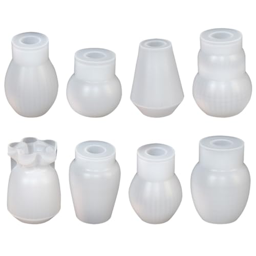JSGHGDF Set mit 8 Stifthaltern, Silikonform, Epoxidharz, Formen für Vase und Kerzenständer von JSGHGDF