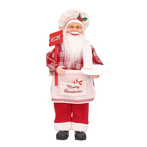 JSGHGDF Weihnachtsmann-Figur, weiße Kleidung, Puppen, Ornament für Festival, Party, Esstisch von JSGHGDF