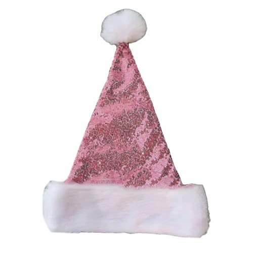 JSGHGDF Weihnachtsmannmütze, bunte Pailletten, Weihnachtsmannmütze, Urlaub, Feiern, Party-Accessoire, Kopfbedeckung für Eltern und Kinder von JSGHGDF