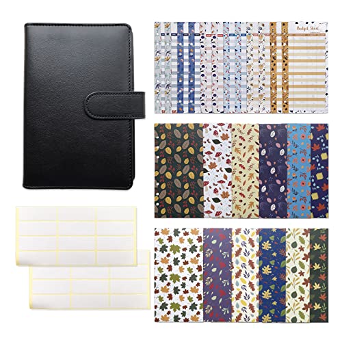 Leder Budget Binder Set mit 12 Budget Blätter 24 Aufkleber Binder Planer Notizbuch Binder Journal für Damen Herren von JSGHGDF