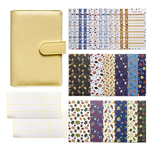 Leder Budget Binder Set mit 12 Budget Blätter 24 Aufkleber Binder Planer Notizbuch Binder Journal für Damen Herren von JSGHGDF