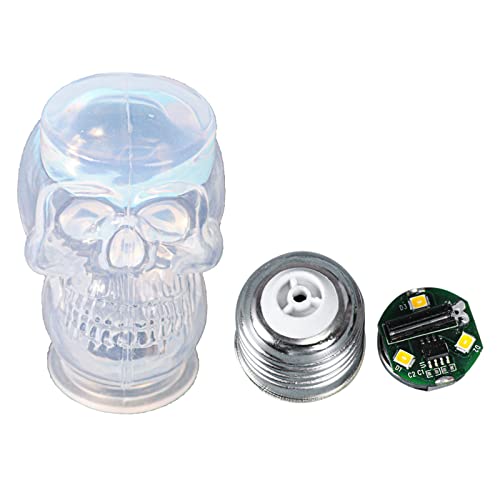 Silikonform Totenkopf für Scheinwerfer, Lampe, Sockel, Docht, Kristall, Epoxidharz von JSGHGDF