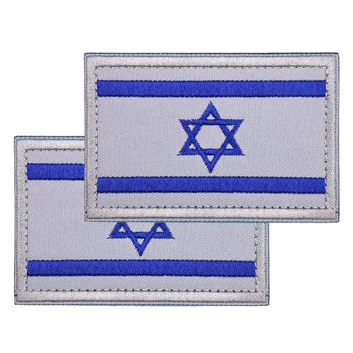 Aufnäher mit israelischer Flagge, bestickt, taktischer Aufnäher, Uniform, 2 Stück von JSHYGOUP