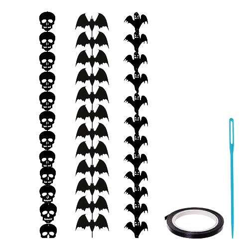 JSKWIKE 12 Pcs Halloween Deko Set Halloween Girlande Halloween Decoration Halloween Banner Halloween Girlande Papier Hängendeko für Karneval Halloween Party Garten von JSKWIKE