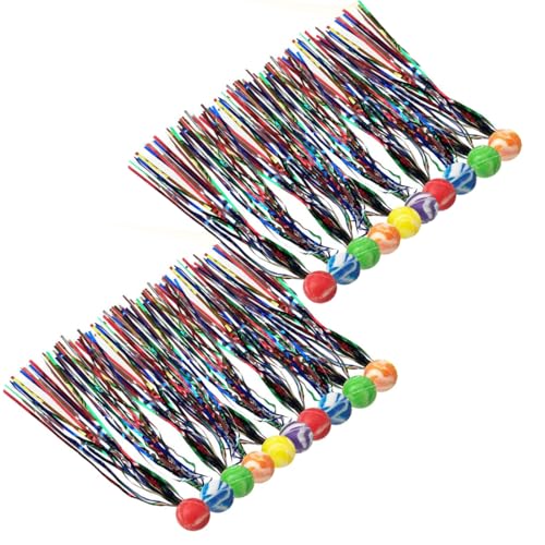 JSKWIKE 20 Pcs Hüpfbälle für Kinder Springball mit Farbige Bänder Hüpfbälle Springball Gummiball Spielzeug Kindergeburtstag Gastgeschenke, Weihnachten Geschenk Tasche Füllen von JSKWIKE