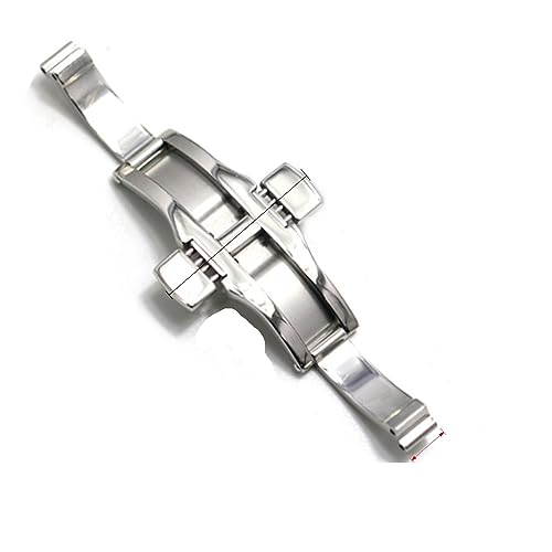 JSLER Edelstahl-Schmetterlingsschnalle, Universalverschluss, doppelter Druckknopf, passend for Tissot 1853 T035617 T035439 Uhrenzubehör (Color : Silver 4.5x17mm) von JSLER