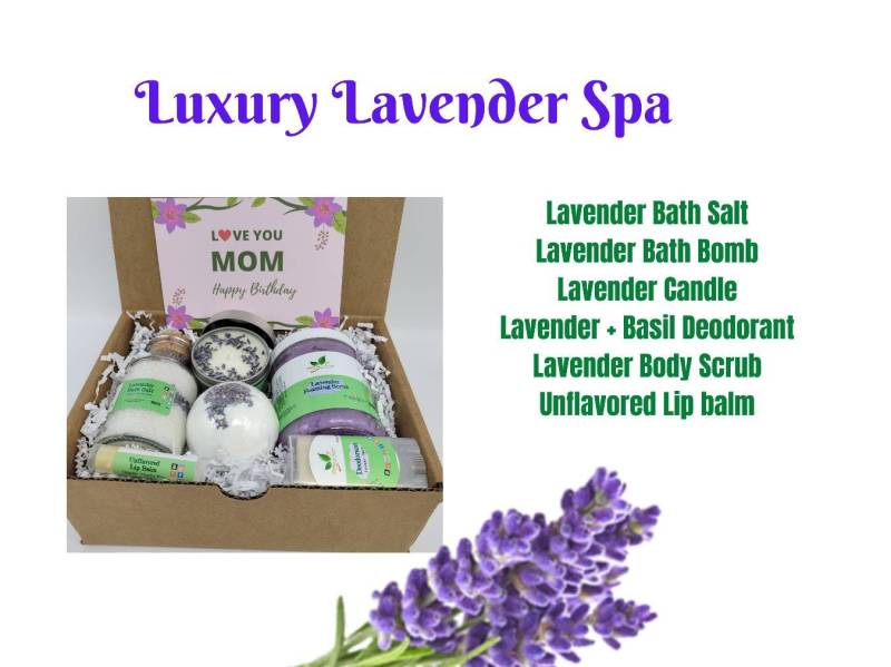 Lavendel Spa-Box Für Frauen Erholsamen Schlaf Pflege Geschenk Mama Personalisierte Alles Gute Zum Geburtstag Geschenk-Box Aromatherapie-Spa von JSMNatural