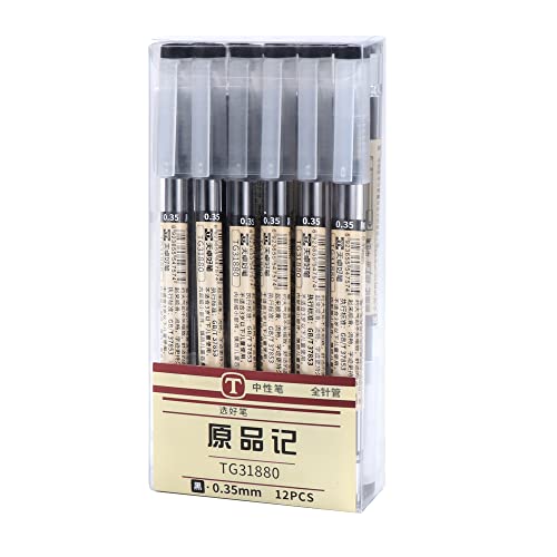 JSMTKJ 0,35 mm Schwarzer Gel Kugelschreiber Extrafeiner Kugelschreiber Prämie Gelroller Tintenroller für Schule Büro Arbeit Bedarf 12 Stücke JSMTKJ 0,35 mm Schwarzer Gel Kugelschreiber Extrafeiner Kugelschreiber Prämie Gelroller Tintenroller für Schule Büro Arbeit Bedarf 12 Stücke von JSMTKJ