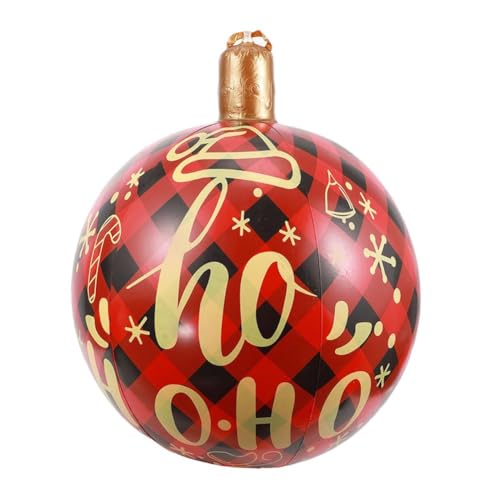 Aufblasbarer Weihnachtsball, 60 cm, riesiger PVC-Weihnachtsball, aufblasbar, wiederverwendbar, für Weihnachtskugeln, zum Aufhängen, groß von JSNKJLMN