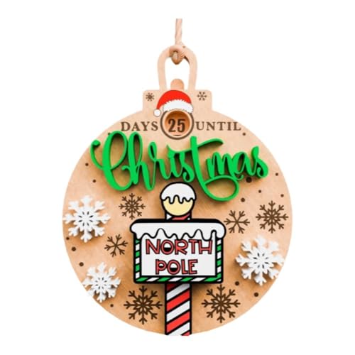 Countdown bis Weihnachten Schiebeornament, Weihnachts-Adventskalender, 25 Tage bis Countdown, Holz Weihnachten bis Countdown Weihnachten von JSNKJLMN