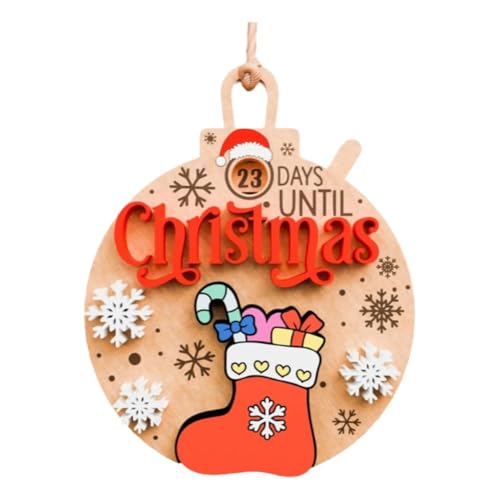 Countdown bis Weihnachten Schiebeornament, Weihnachts-Adventskalender, 25 Tage bis Countdown, Holz Weihnachten bis Countdown Weihnachten von JSNKJLMN