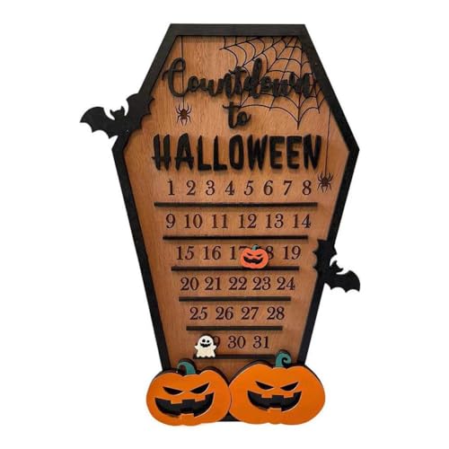 Halloween Holz Countdown Kalender Familie Wanddekorationen Kinder P6g5 Hängend, Abnehmbares Geschenk Urlaub von JSNKJLMN