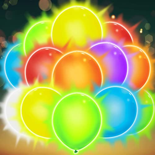 Leuchtende Luftballons mit 20 LED Lichter, Helium Ballons für Geburtstagsdeko Party Deko Kindergeburtstag Party Zubehör von JSQAUTOR