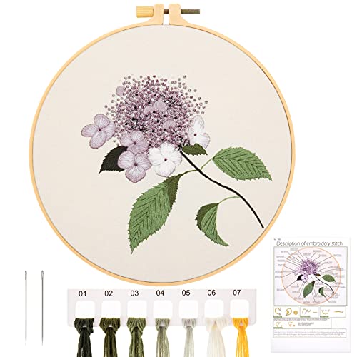 JSRQT Gestempeltes Stickerei Starter Kit, Blumenmuster Pflanzen Anfänger Stickerei Set, Cross Stitch Kit Embroidery Kit für Anfänger Erwachsene, Kreuzstich DIY Handgemachte Kreuzstich Set von JSRQT