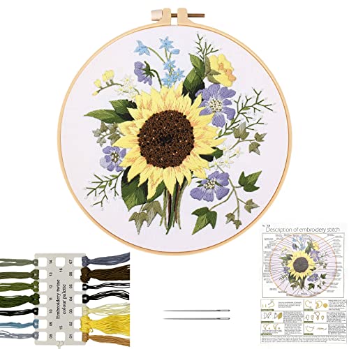 JSRQT Stickerei Kit Embroidery Set Blumenmuster Pflanzen Kreuzstich Set Sticken Set Erwachsene Kreuzstich-Sets für Anfänger Cross Stitch Kit Gestempelten Sticksets DIY Handgemachte Kreuzstich Set von JSRQT