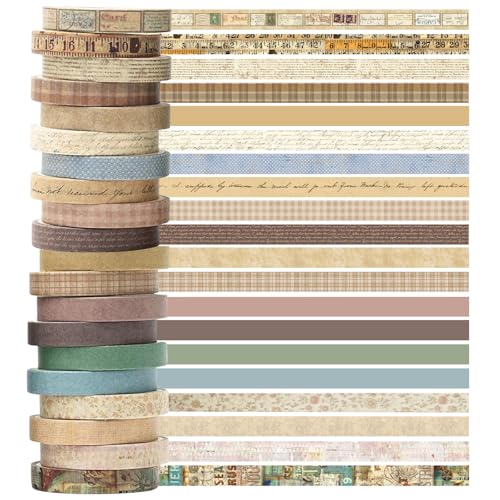 JSTHHTT 20 Rollen Washi Tape, Washi Klebeband Set, Dekoratives Washi-Tape, Scrapbooking zubehör, für Journaling Supplies, Verschönert Journals, Planer, Karten und Scrapbooking von JSTHHTT