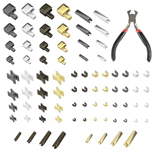 60 Stück Reißverschluss Reparatur Set, Ersatz Zipper für Reißverschlüsse Reisverschlussreparaturset Metall Ersatzzipper Schieber Kit mit Installieren Sie Zangen (4 Farben) von JSUOEO