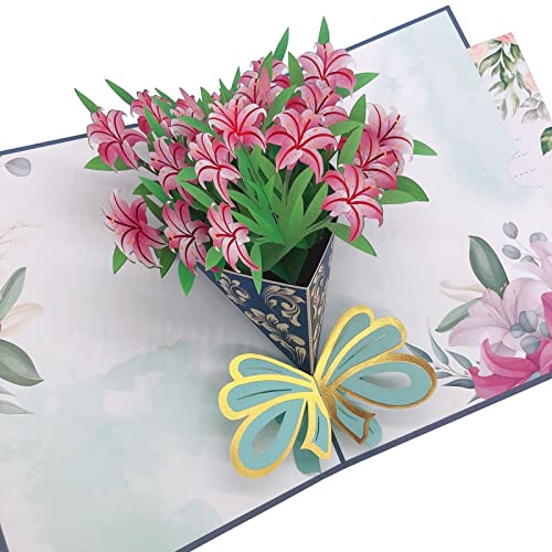 3D-Grußkarten für Muttertag, Blumenstrauß, Grußkarten für Mutter, Ehefrau, Geburtstag, Valentinstag, Postkarten von JSZDFSV