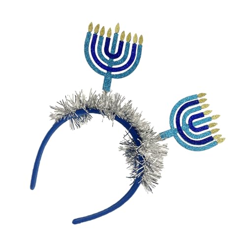 Chanukkah-Stirnband, blau, Chanukah-Kopfbedeckung, kreativ, jüdischer Urlaub, Haarbänder, Menorah-Kopfschmuck, Haarschmuck, Geschenk, glückliches Chanukka-Geschenk von JSZDFSV
