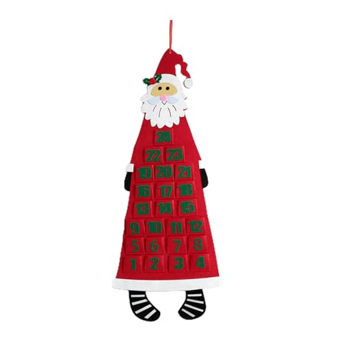 Countdown to Christmas Wandkalender Ornament Weihnachtsmann Filz Home Wall Hanging Decor Neujahr Geschenk von JSZDFSV
